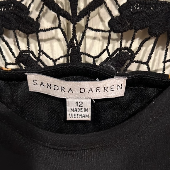 Sandra DARREN Maxi Dress Crocheted Type Back size 12 - Picture 5 of 15